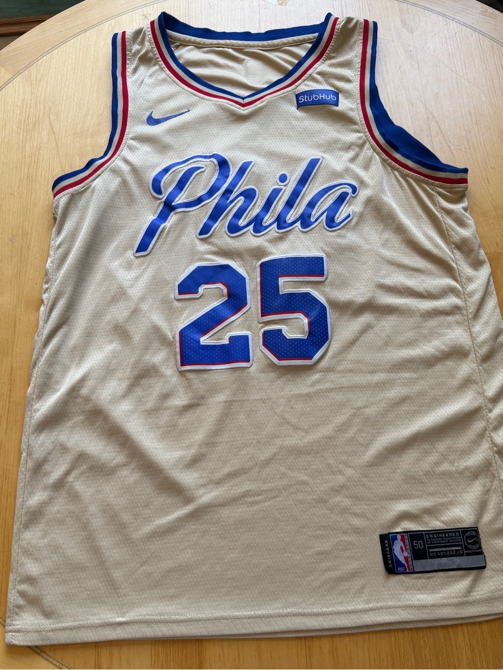 Nike Ben Simmons 76ers City Edition Jersey Cream Size 50 (Large)